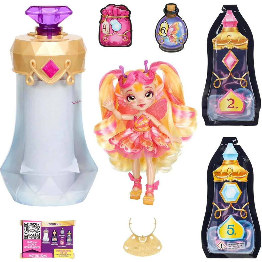 Magic Mixies Pixlings S1 DOLL ORANGE - BUTTERFLY By Moose Toys - Image 2
