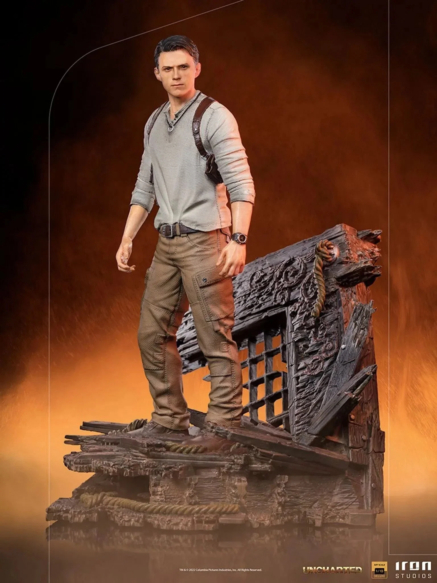 Uncharted Movie Nathan Drake Deluxe Art Scale 1/10 Statue By Iron Studios - Image 2