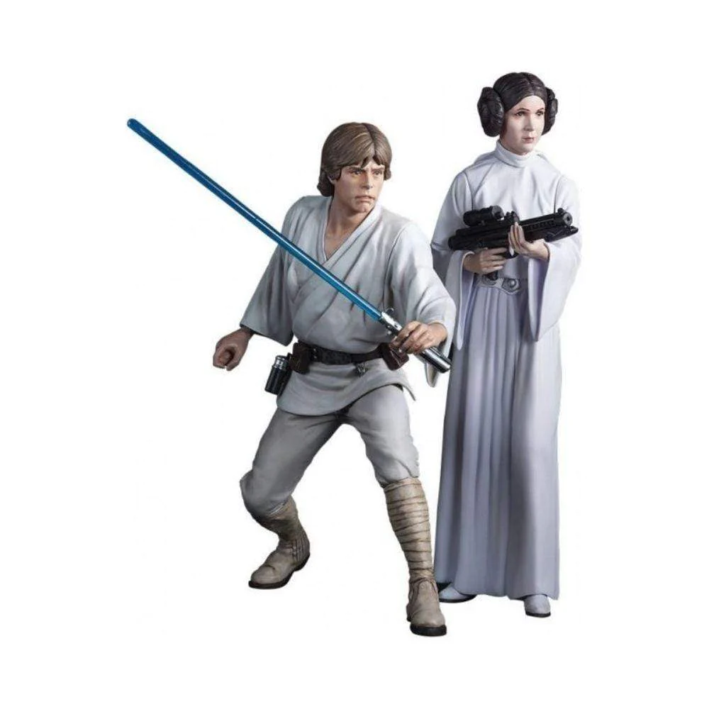 Kotobukiya : Star Wars Luke Skywalker & Princess Leia Artfx+ Statue
