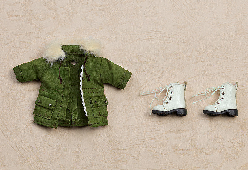 Nendoroid Doll Warm Clothing Set: Boots & Mod Coat Khaki Green by Good Smile Company - Image 2
