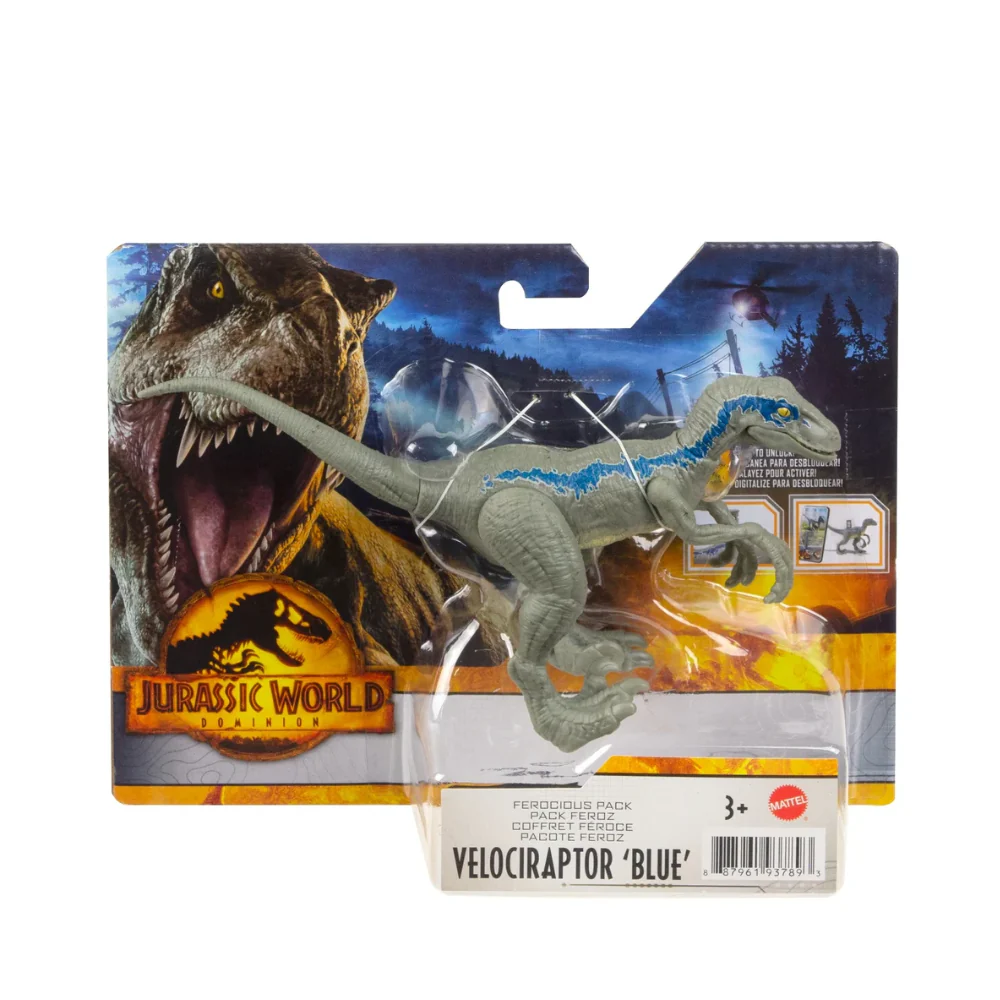 Jurassic World Ferocious Pack Velociraptor Blue