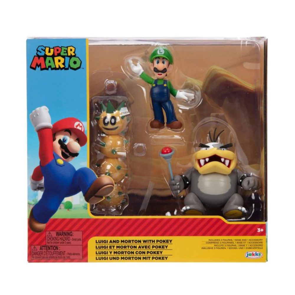 World of Nintendo Luigi, Morton Koopa & Pokey Exclusive Action Figure 3-Pack