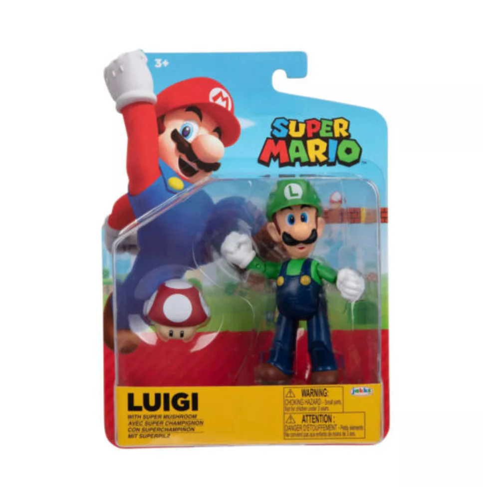Nintendo 4" Figure Wave #25 - Luigi with Red Mushroom