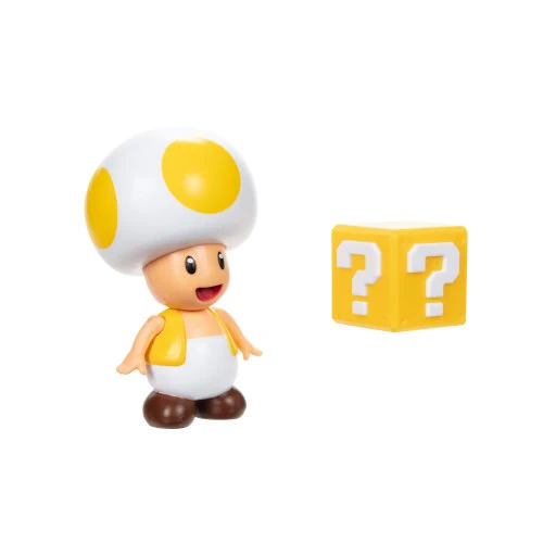 Nintendo Super Mario 4" Figure Wave #30 - Yellow Toad Figure with Question Block - Image 2