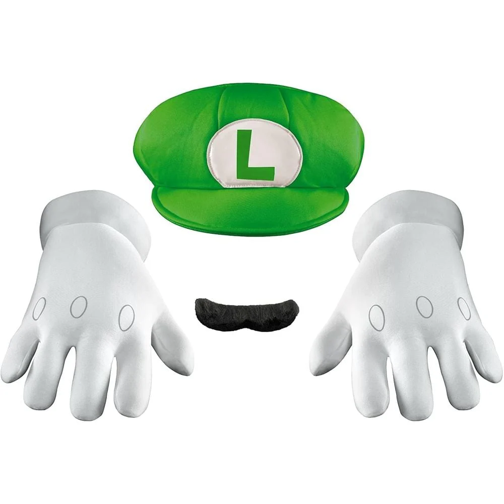 Nintendo Luigi Adults Green Hat & Moustache Plumber Costume