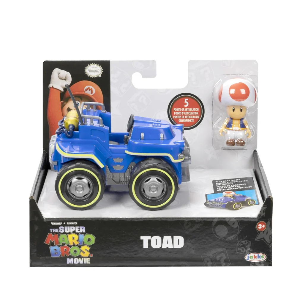Nintendo Super Mario Movie 2.5" Figure with Kart Set - Toad