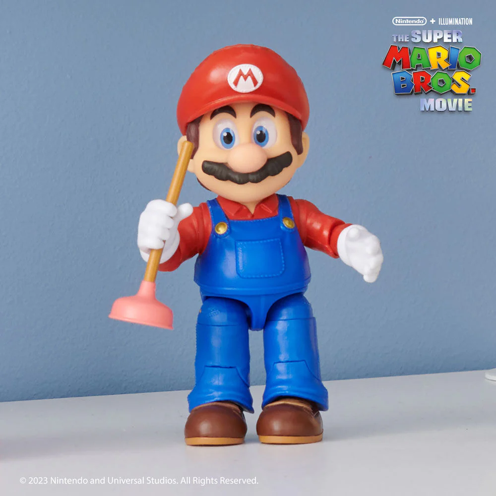 The Super Mario Bros. Movie - 5" Figure Series - Mario Figure with Plunger Accessory - Image 2