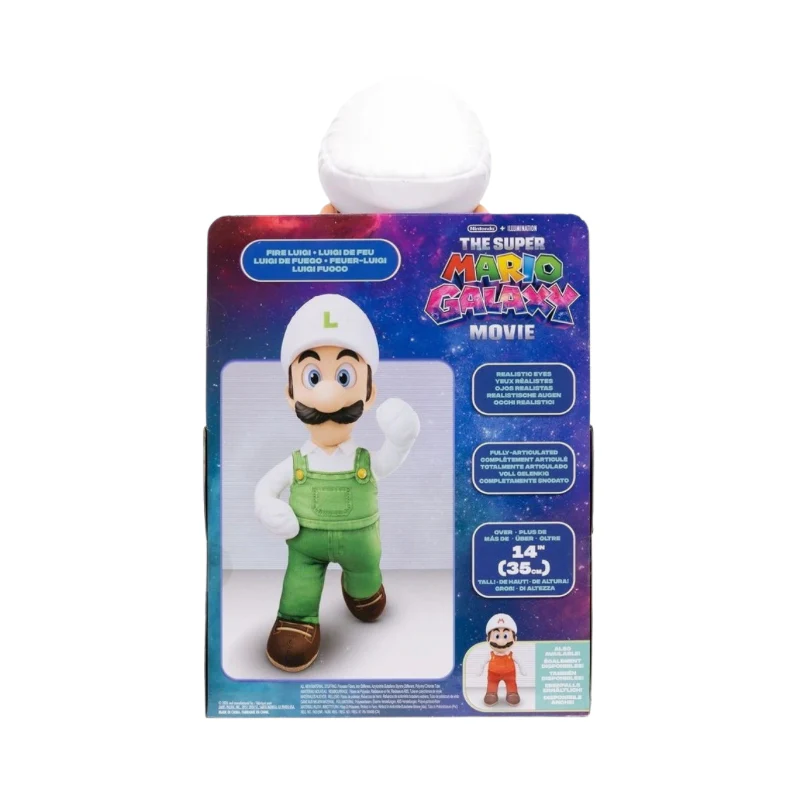 Nintendo Super Mario 2 Movie Jumbo Roto Plush - Fire Luigi By Jakks Pacific - Image 3