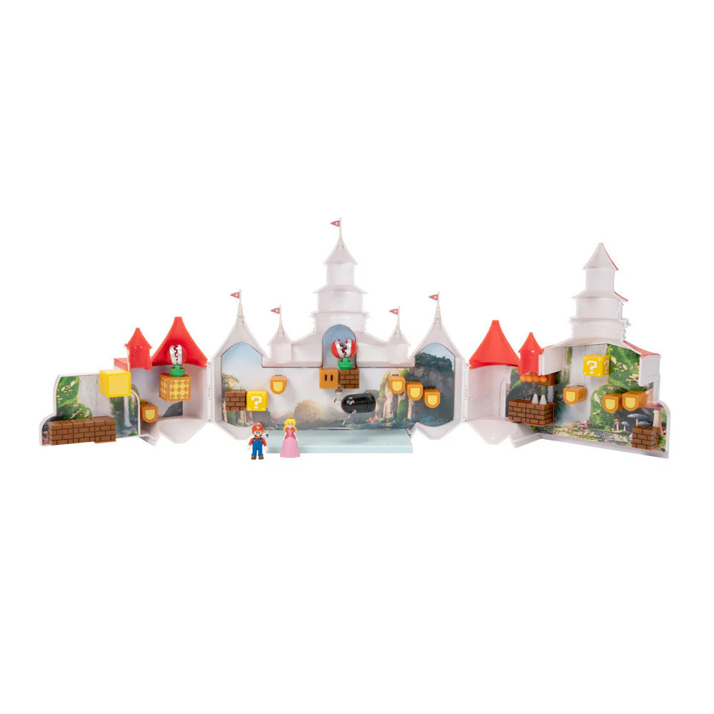 The Super Mario Bros. Movie - Mushroom Kingdom Castle Playset with Mini 1.25" Mario and Princess Peach Figures - Image 2