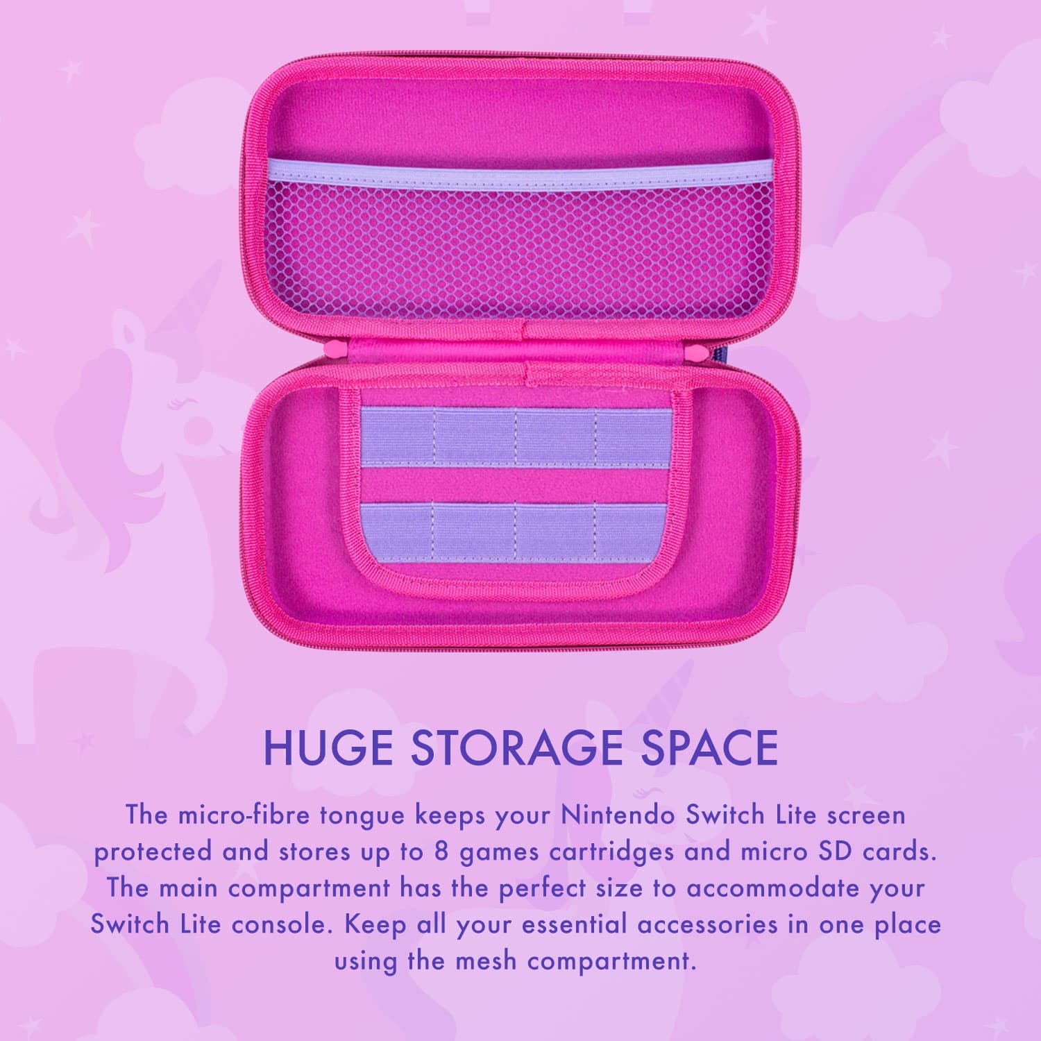 Numskull Nintendo Switch Unicorn Carry Case (2020 Design) - Image 2