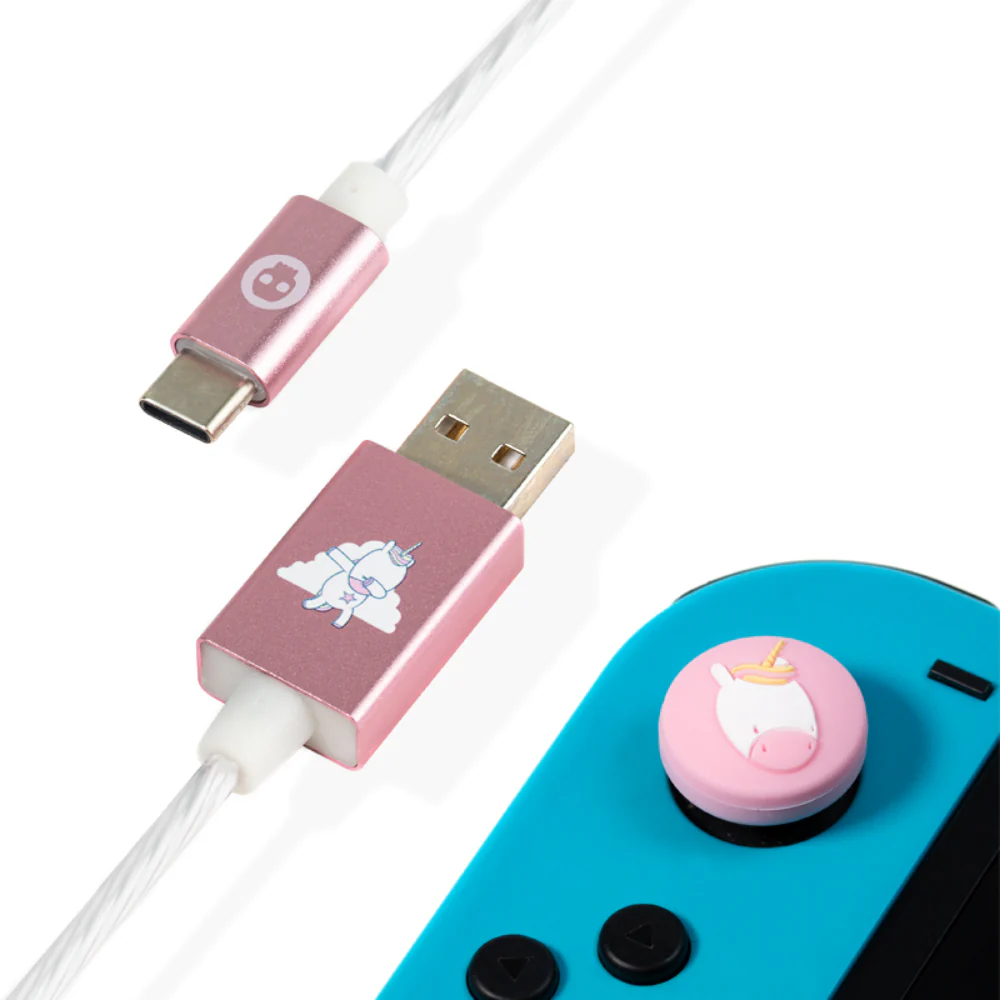 Numskull Unicorn USB C LED Charge Cable & Thumb Grips (Xbox Series X & Series S, PS5 and Nintendo Switch) - Image 2