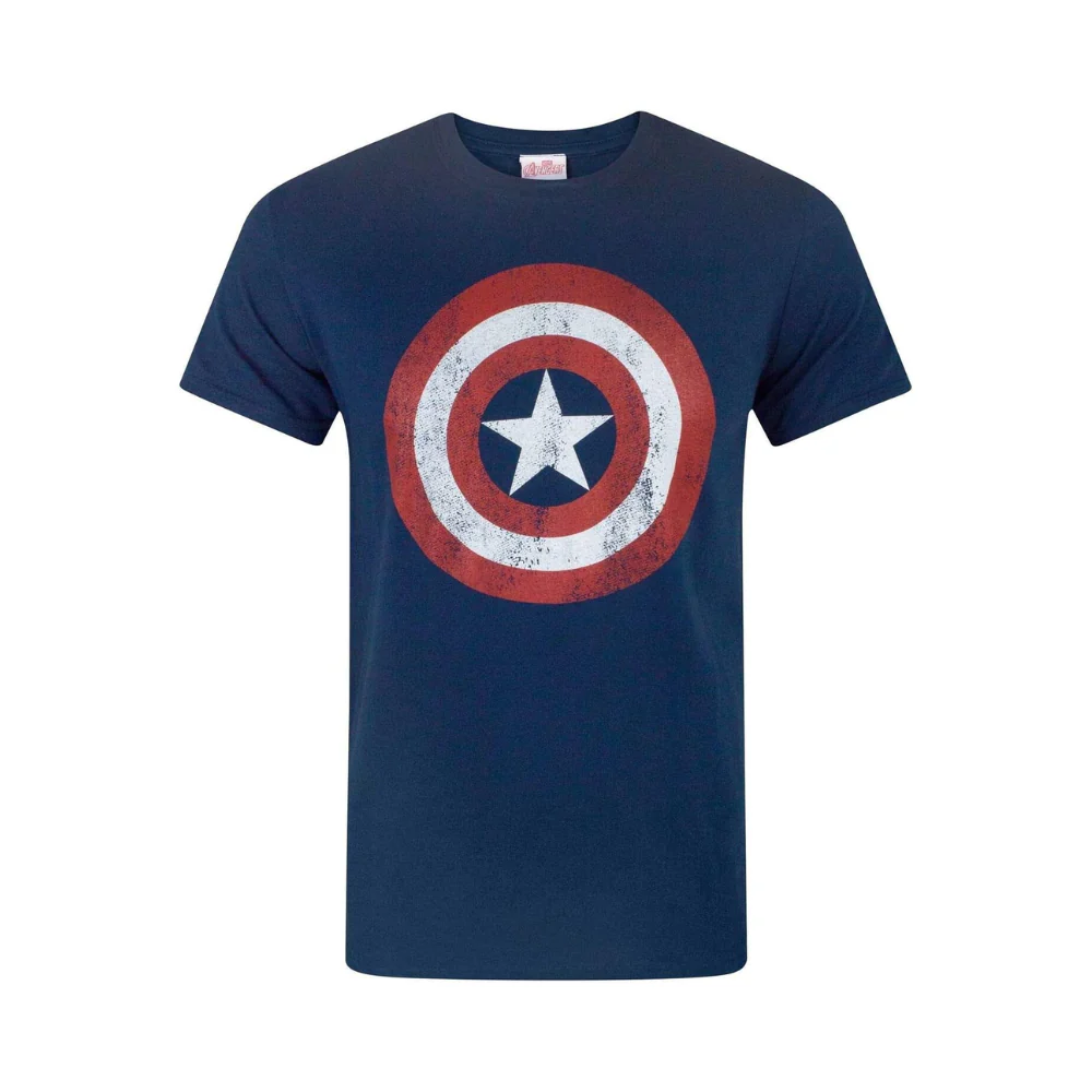 Marvel Comics Captain America Distressed Shield T-Shirt [XL]