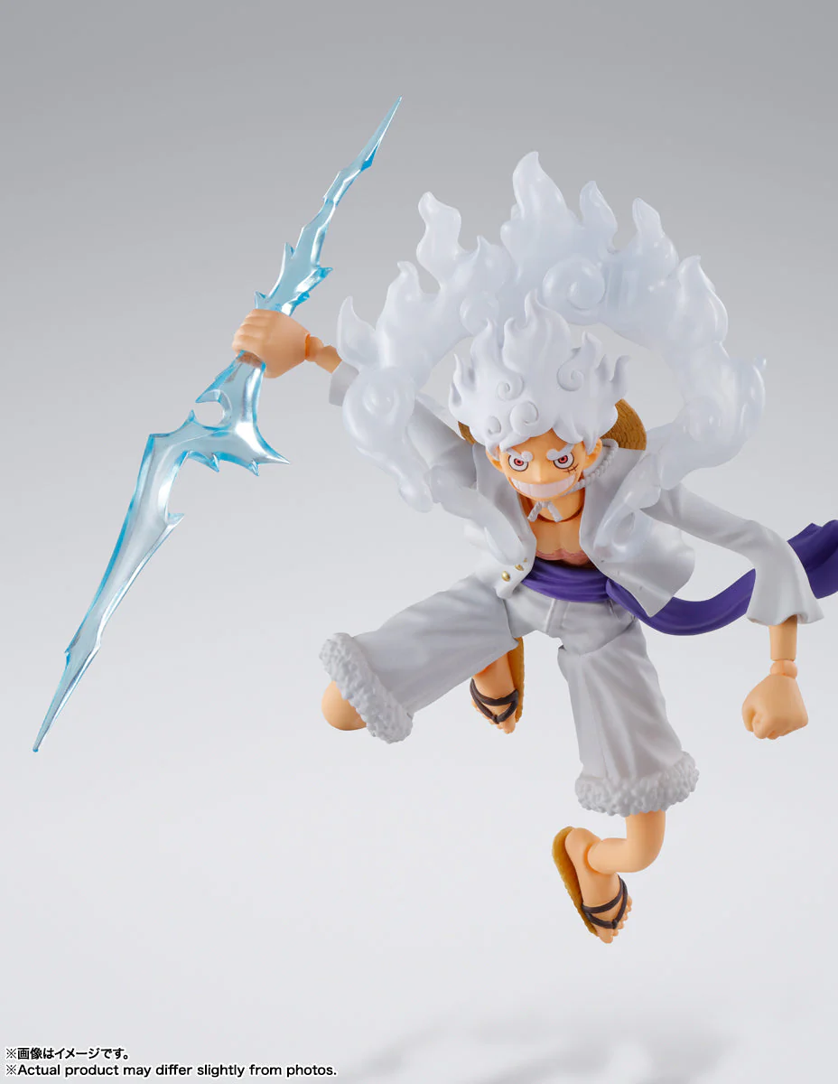 One Piece Monkey.D.Luffy Gear5 S.H.Figuarts Action Figure By Bandai Tamashii - Image 5