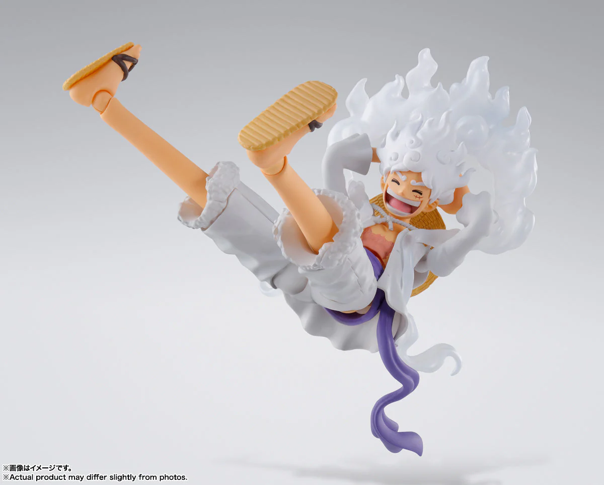 One Piece Monkey.D.Luffy Gear5 S.H.Figuarts Action Figure By Bandai Tamashii - Image 4