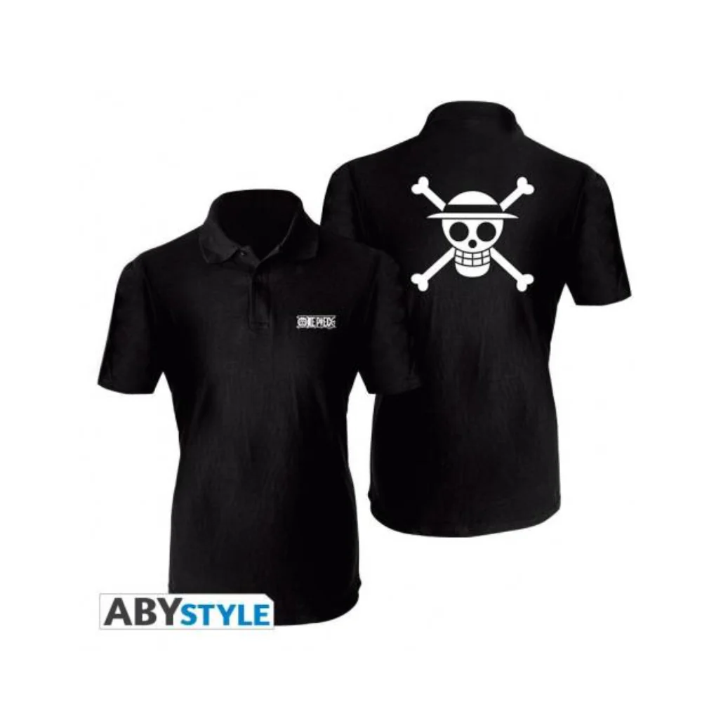 One Piece "Skull Luffy" Black Polo Shirt by Abysse