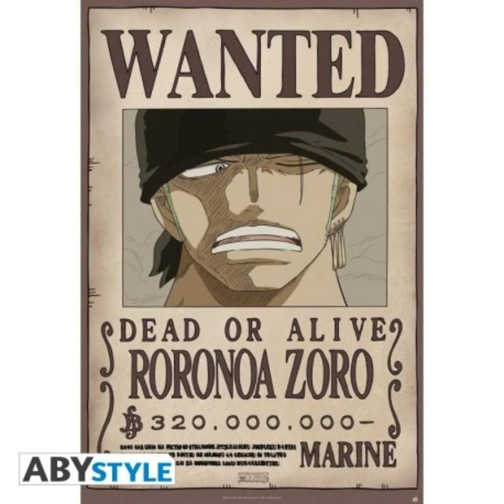 ONE PIECE - Poster "Wanted Zoro new"