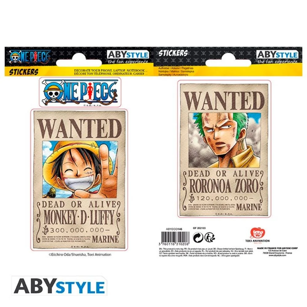 One Piece Wanted Luffy and Zoro Poster Sticker by Abystyle - Image 2
