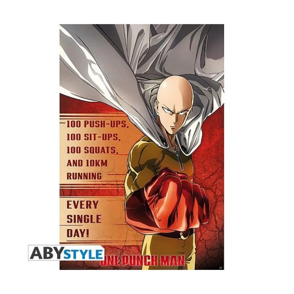 One Punch Man Training 91X61 cm Poster by Abysse