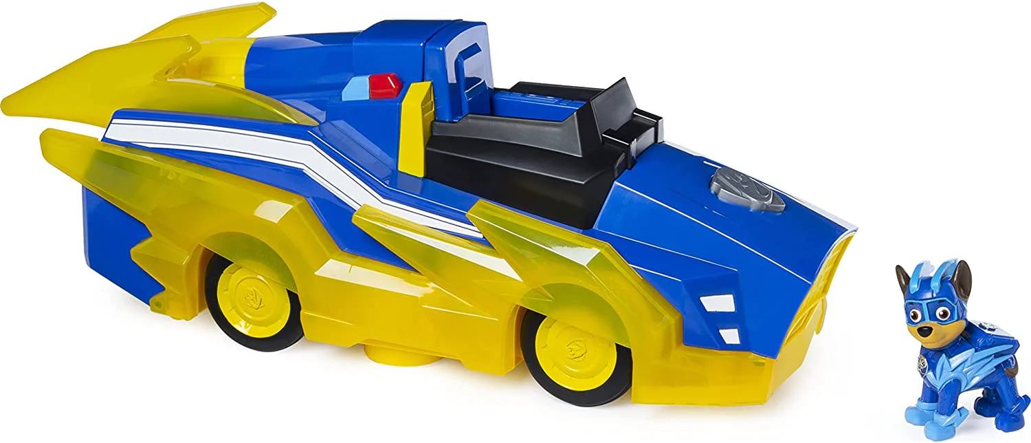 PAW Patrol Mighty Pups Charged Up Chase Transforming Deluxe Vehicle with Lights and Sounds