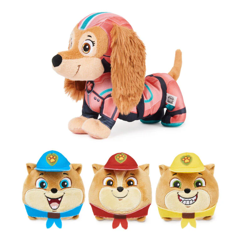 PAW Patrol: The Mighty Movie, Mighty Pups Liberty Plush Toy with Three Junior Patroller Mini Stuffed Animals - Image 2