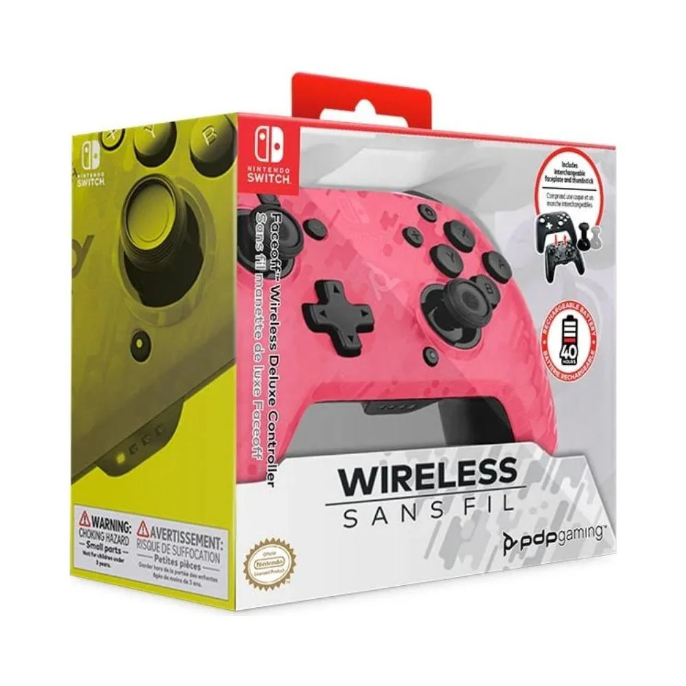 PDP Switch - Faceoff Wireless - Controller Camo Pink - Image 2