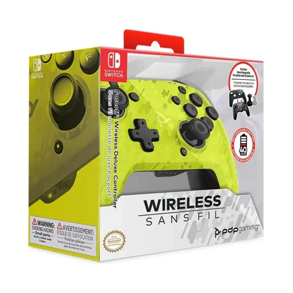 PDP Switch - Faceoff Wireless - Controller Camo Yellow - Image 2