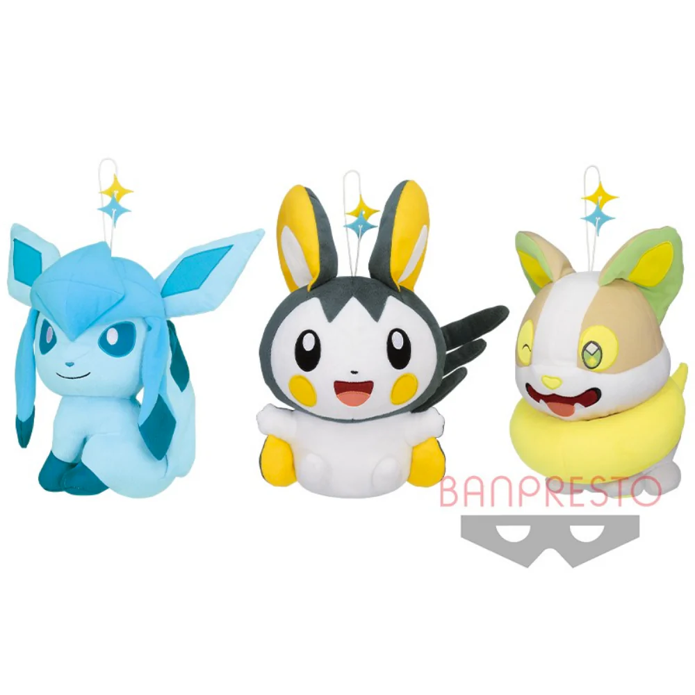 Plush Pokemon Dekkai Korotto Chubby「Tail Whip」Glaceon - Emolga - Yamper