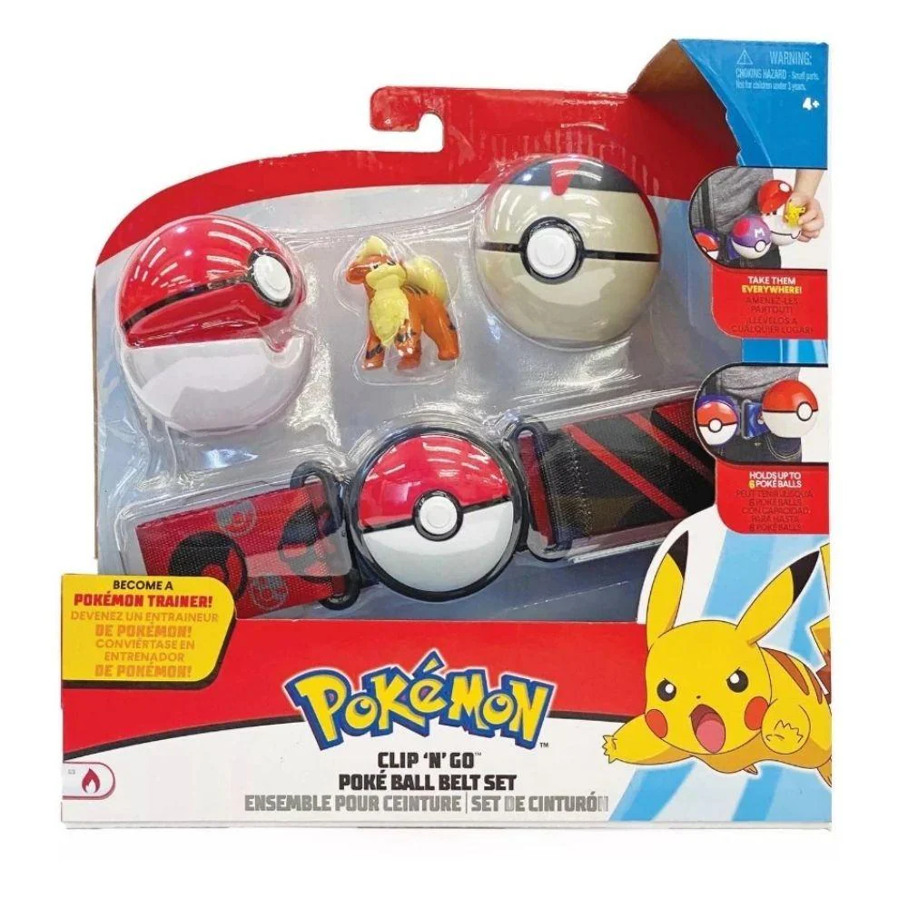 POKEMON CLIP N GO BALL BELT - GROWLITHE