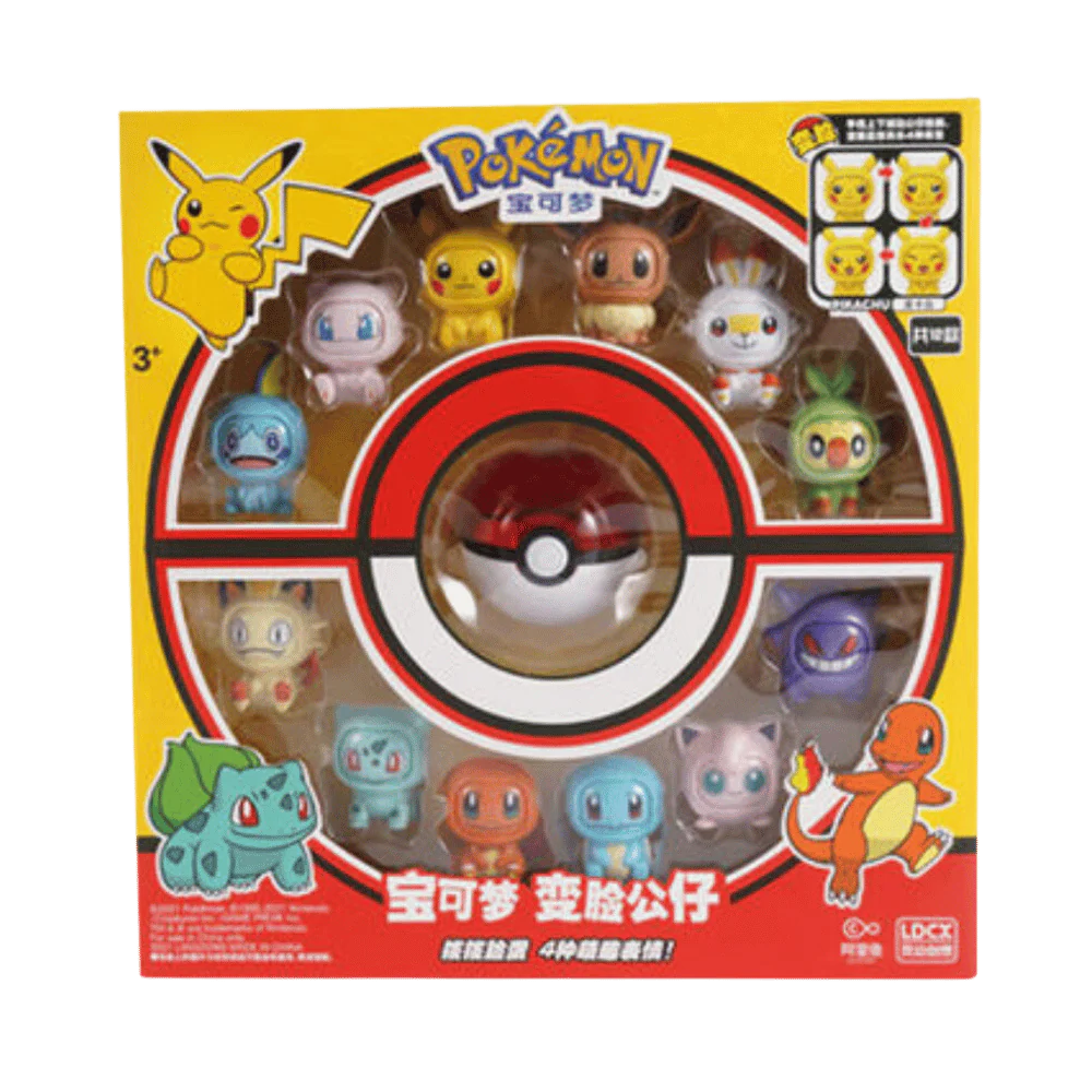 Pokemon Face Off Figures- 12 Pieces Pack - Deluxe Set By LingDong