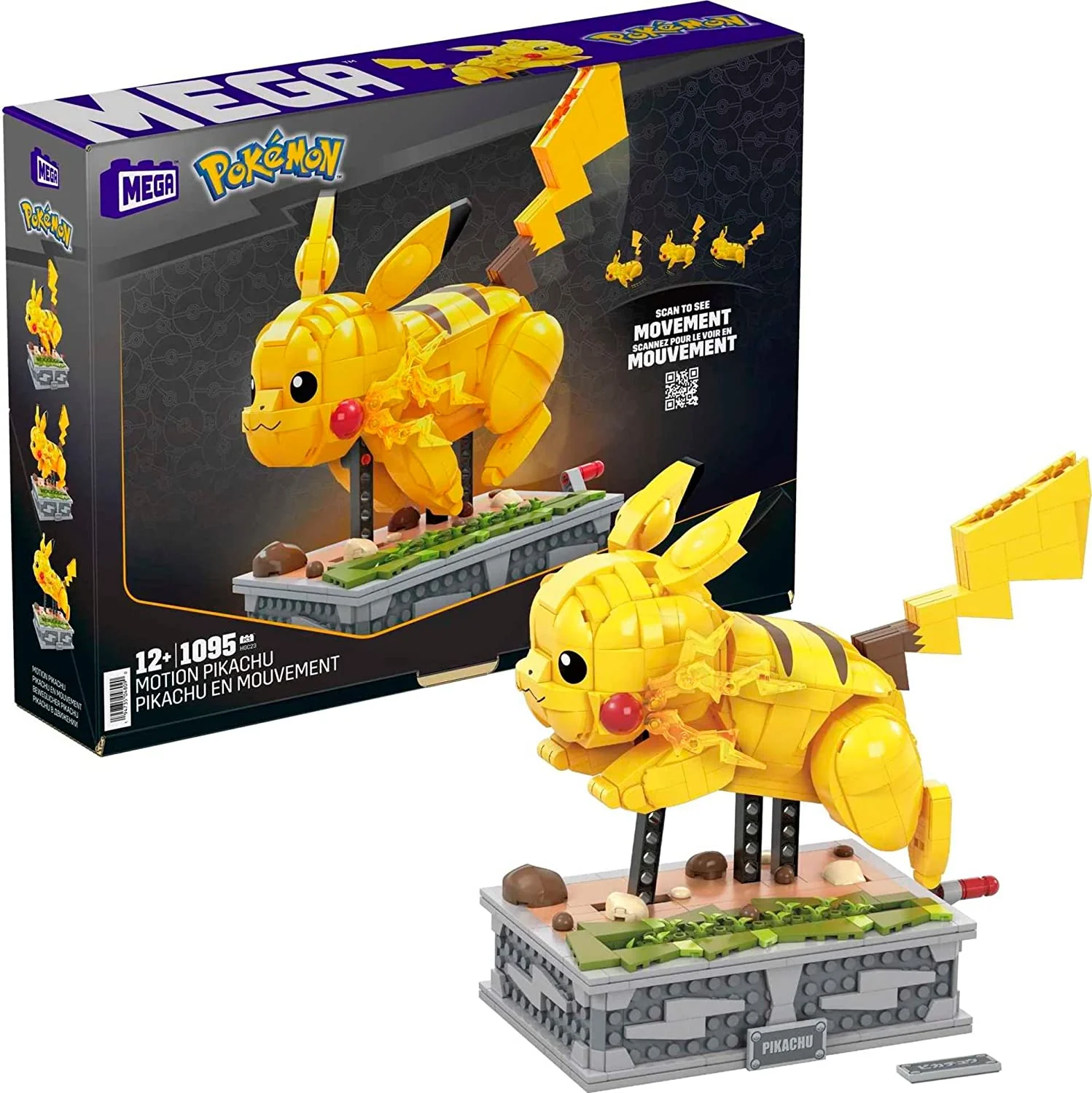 Mega Pokemon Pikachu Figure Building Motion Pikachu Collectible with Mechanized Movement - Image 2