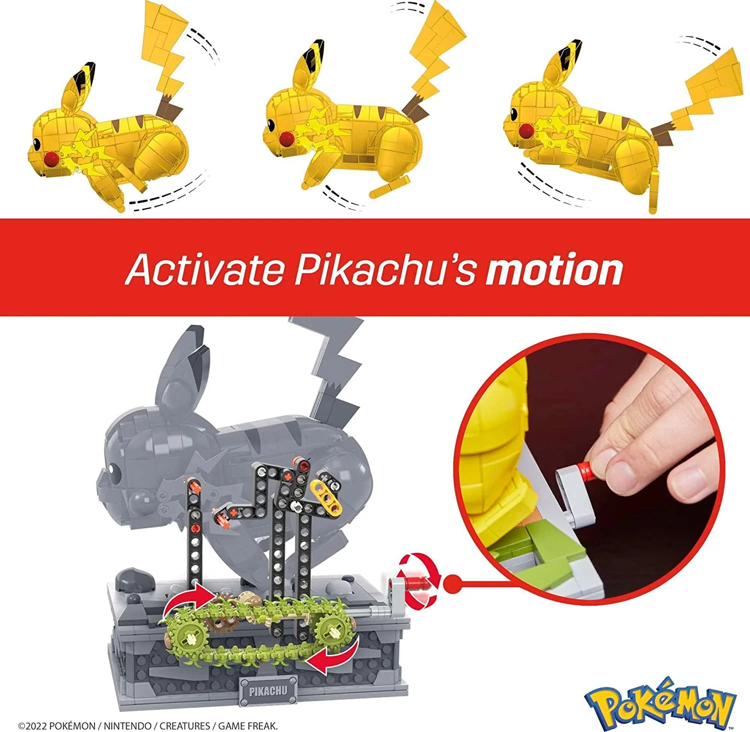 Mega Pokemon Pikachu Figure Building Motion Pikachu Collectible with Mechanized Movement - Image 3
