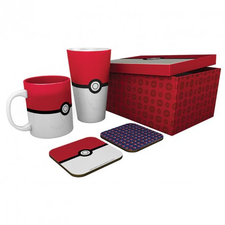 "POKEMON - Pck Glass XXL + Mug + 2 Coasters ""Pokéball""