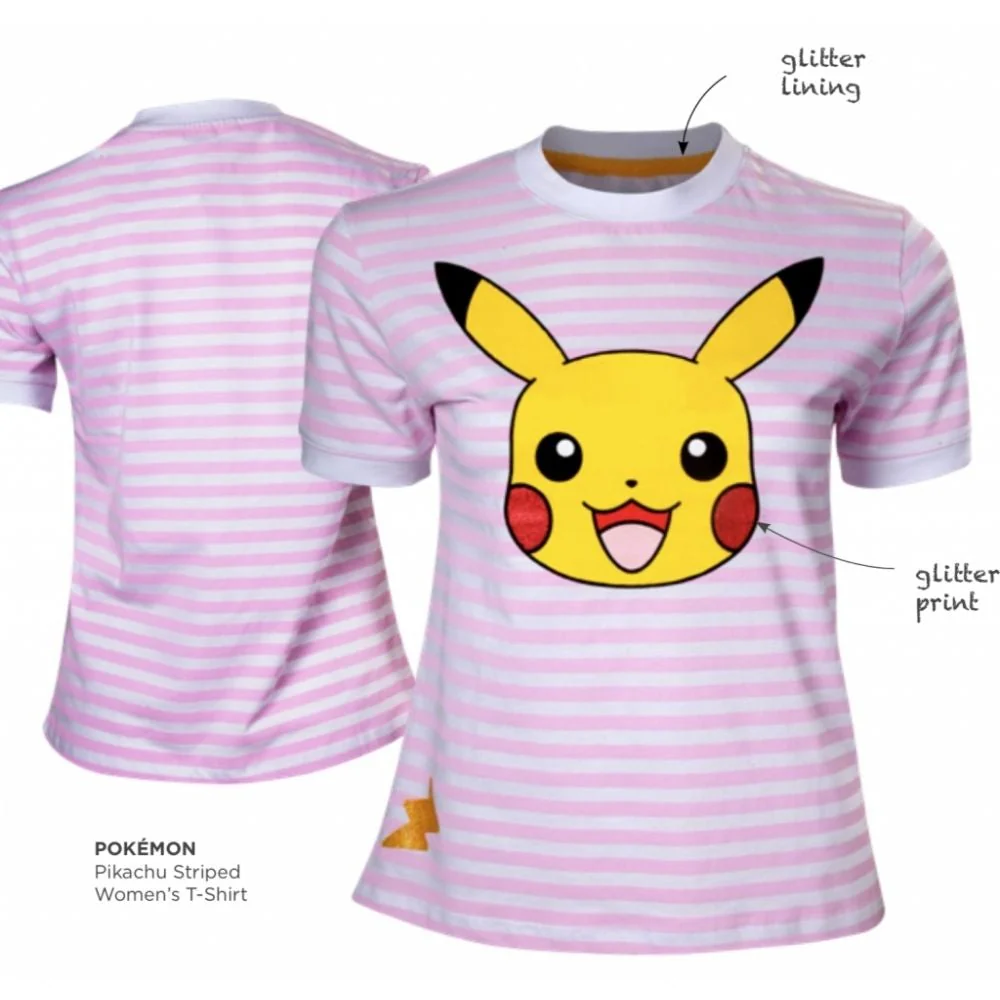 Pokemon Pinko Striped Pickachu Womens Tshirt (Large) - Image 2