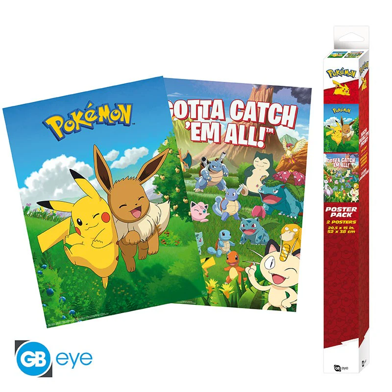 POKEMON - Set 2 Chibi Posters - Environments (52x38) x4