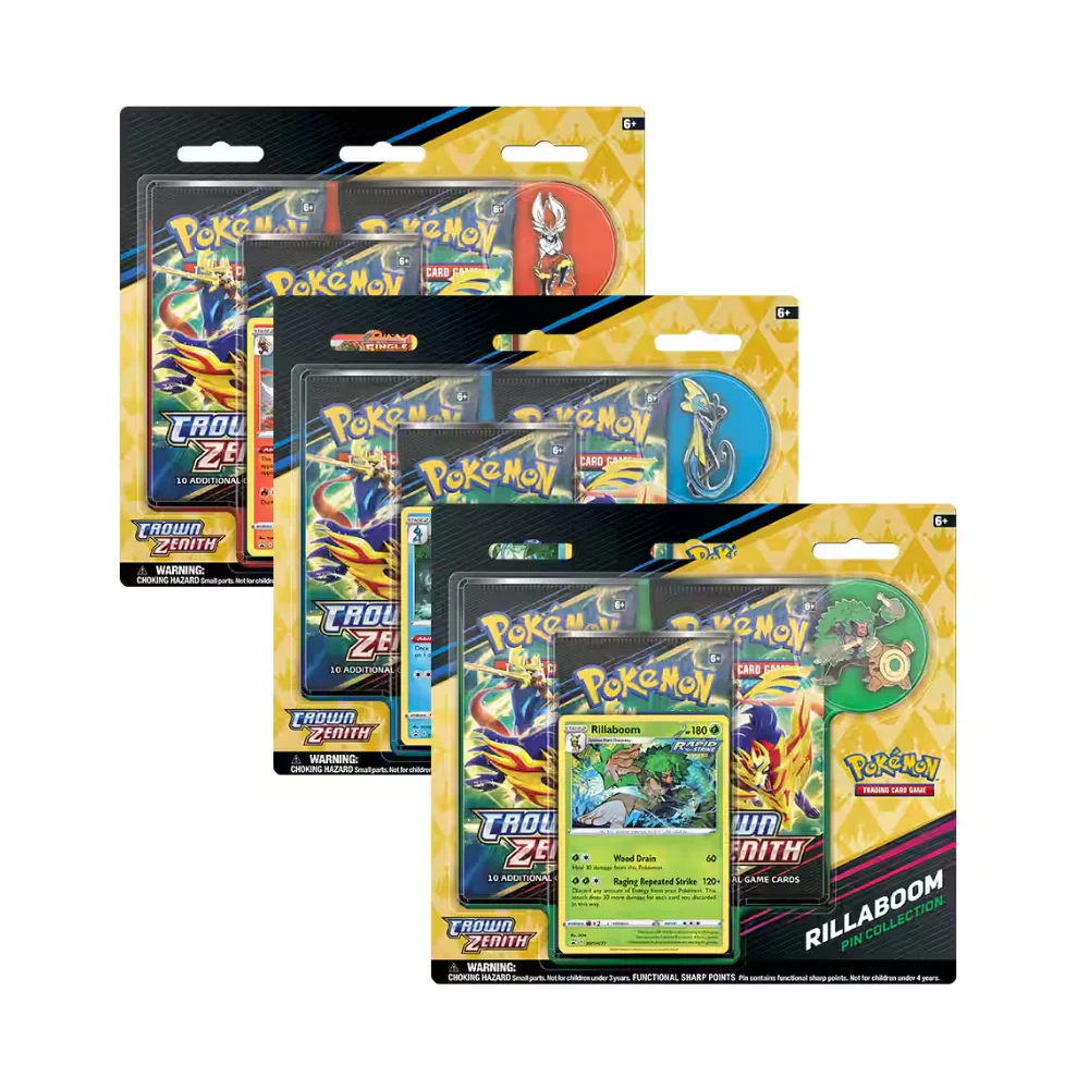 Pokemon TCG: Crown Zenith Rillaboom/Cinderace/Inteleon Pin Collection (Random) - Image 2