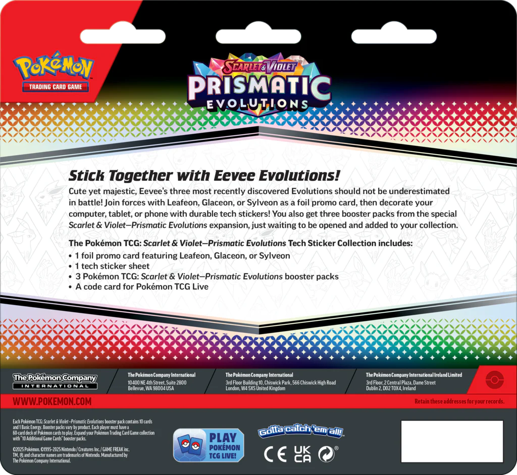Pokemon TCG : Scarlet & Violet (SV 8.5) Prismatic Evolutions Tech Sticker Coll. (1 RANDOM) - Image 2