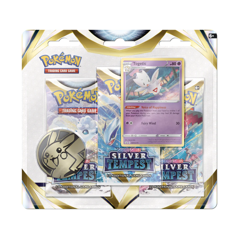 Pokemon TCG: Sword and Shield Silver Tempest 3 Pack Booster Blister Pack