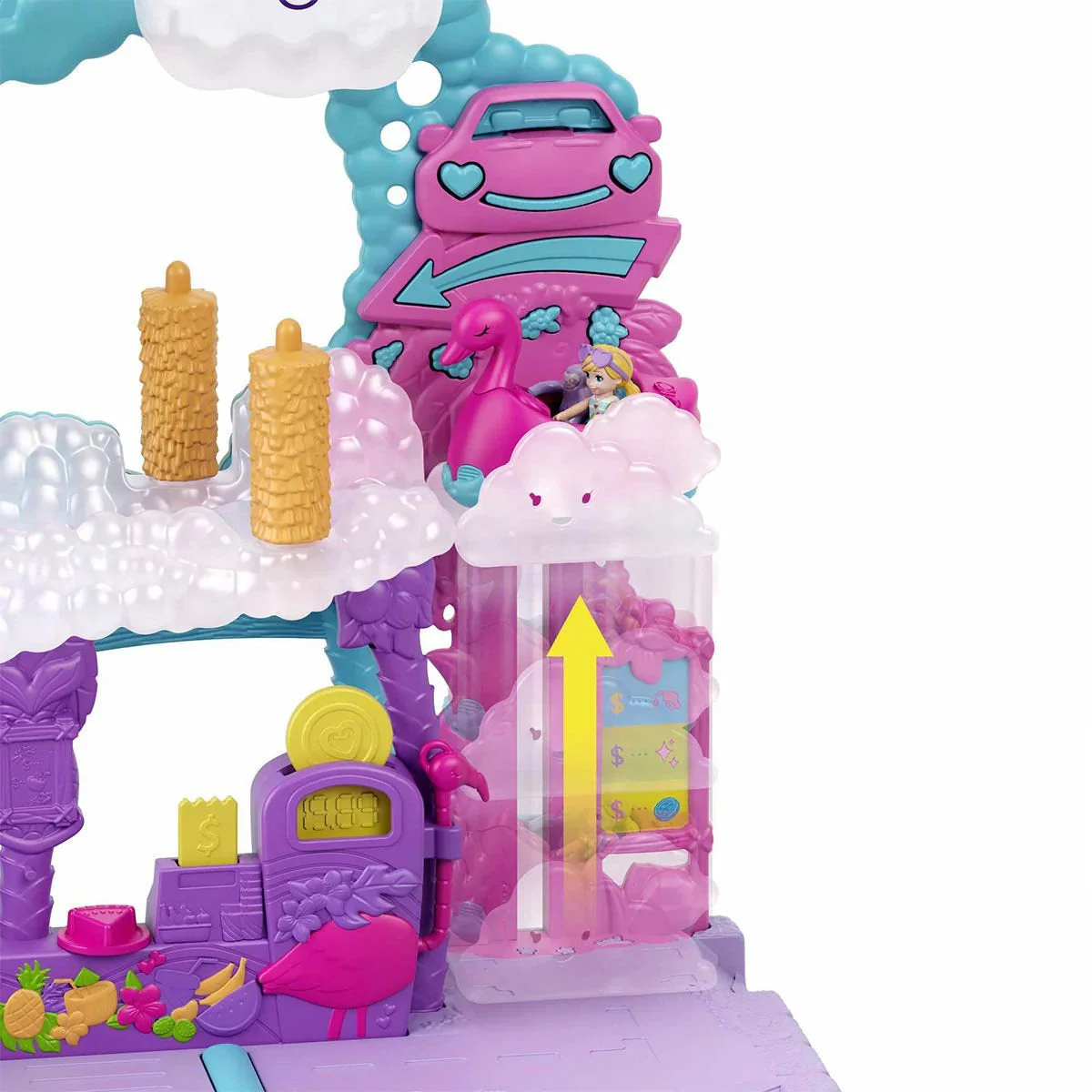 Polly Pocket™ Pollyville Flamingo Fun Carwash Play Set - Image 5