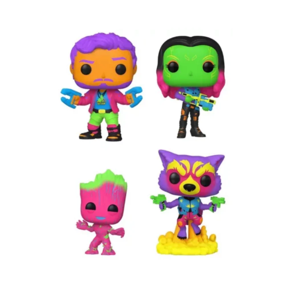 Funko 4 Pack : Marvel Guardians of the Galaxy - Star-Lord / Gamora/Groot/Rocket (BlackLight)