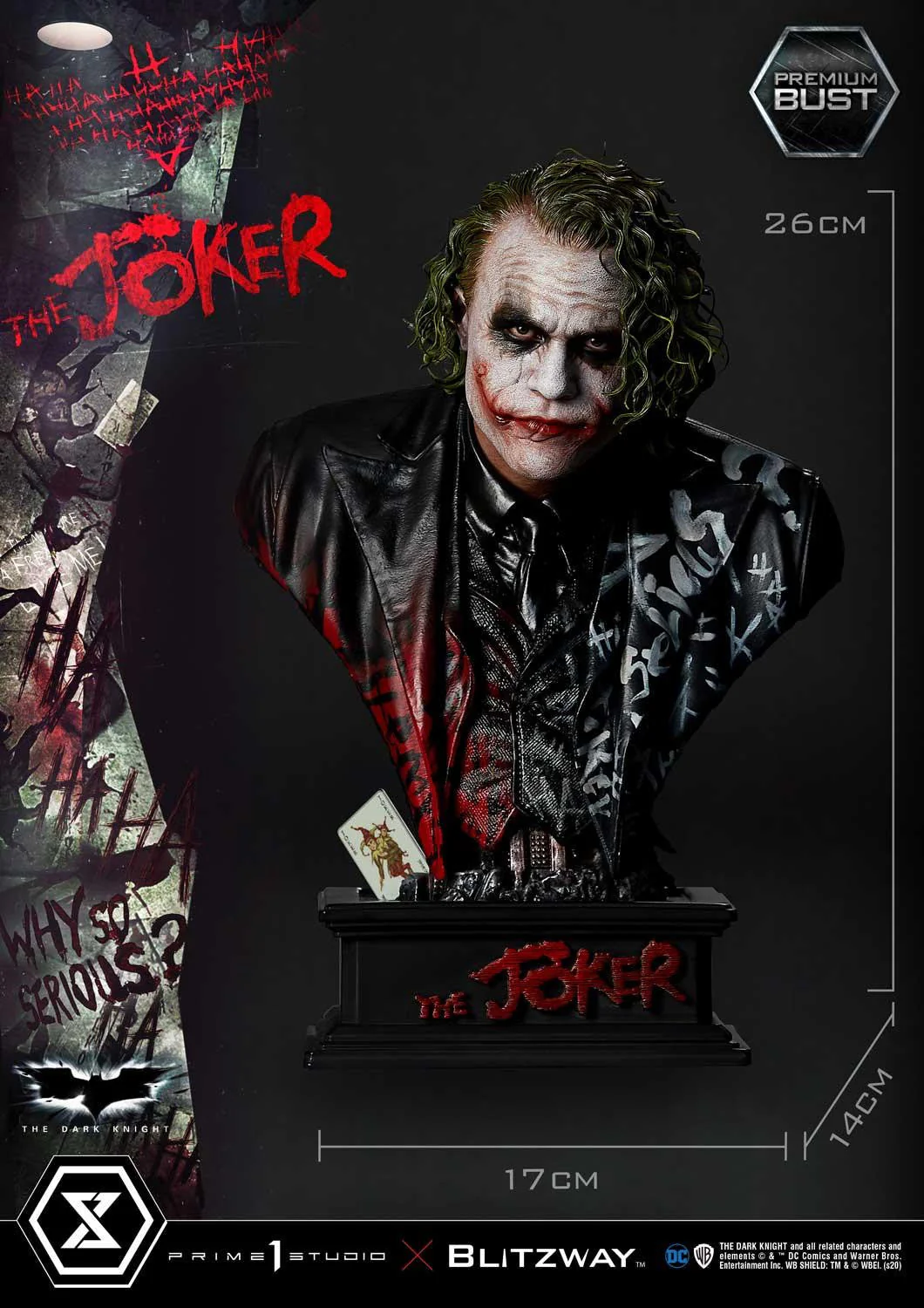 Premium Bust The Dark Knight (Film) The Joker 1/3 scale By Prime 1 Statue - Image 2