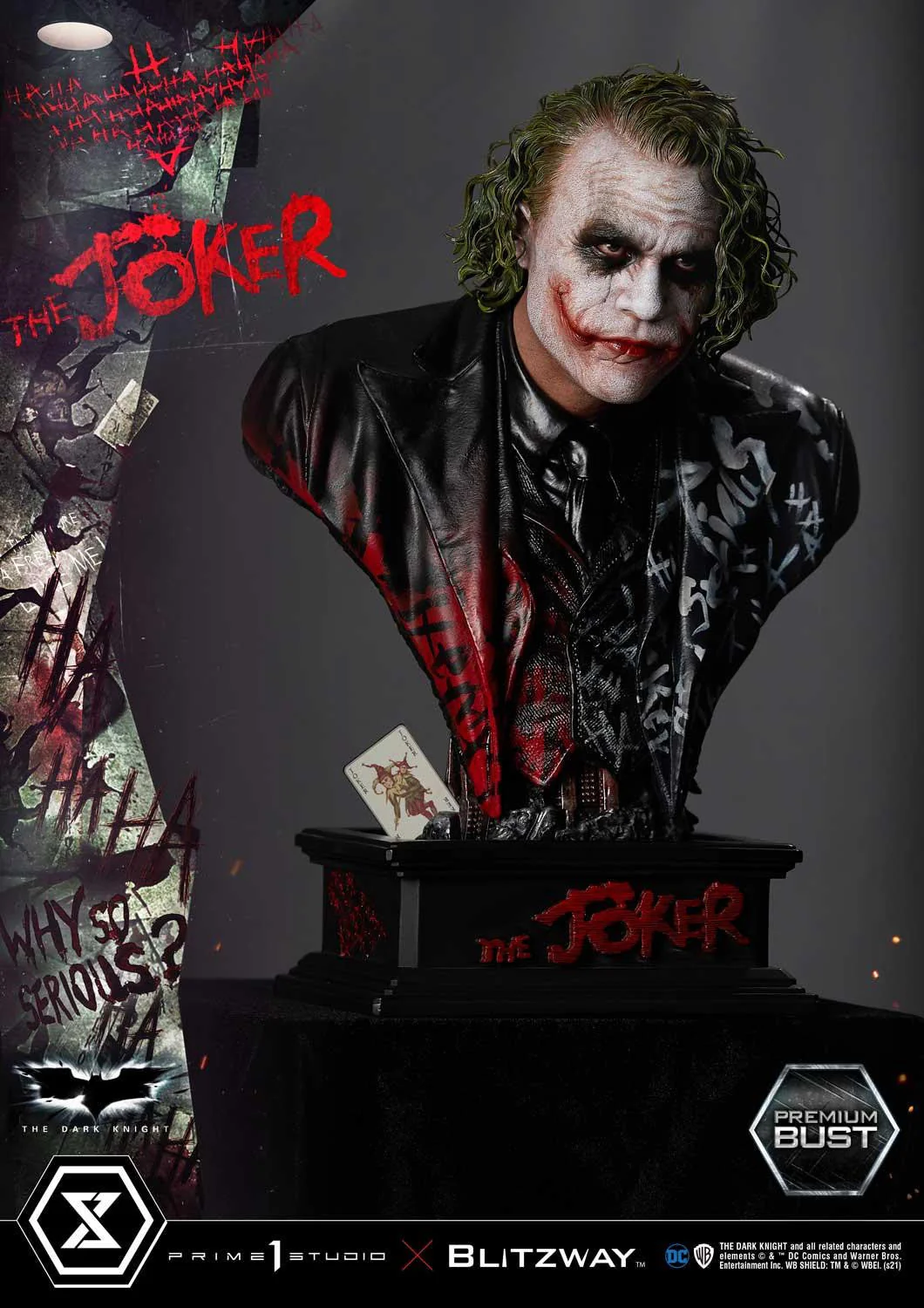 Premium Bust The Dark Knight (Film) The Joker 1/3 scale By Prime 1 Statue - Image 3
