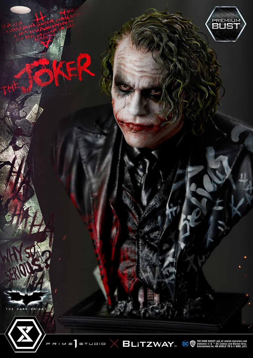 Premium Bust The Dark Knight (Film) The Joker 1/3 scale By Prime 1 Statue - Image 5