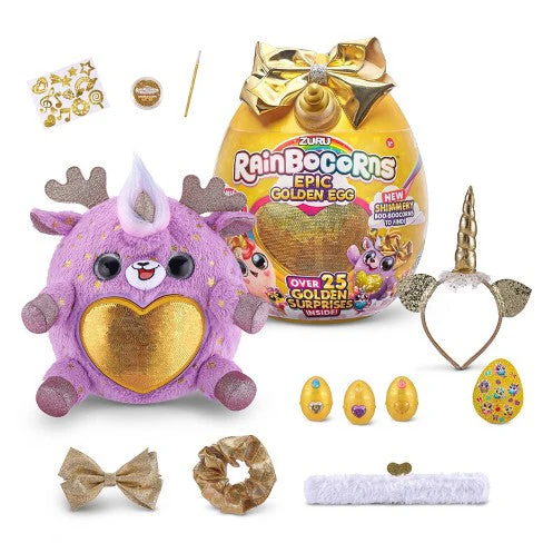 Rainbocorns Epic Giant Golden Egg With 25 Golden Surprises Series 3 Blind Box by Zuru - Image 3