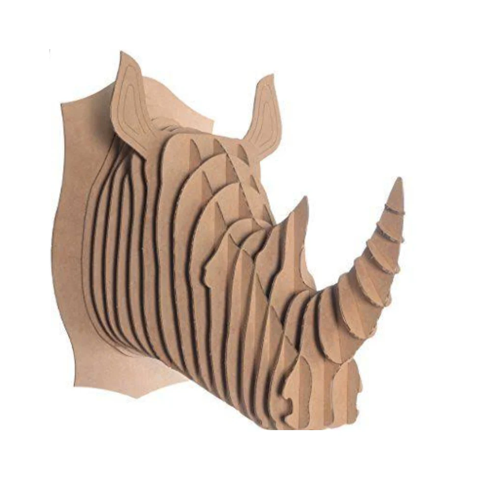 RHINOCEROS HEAD IN WOOD-FREE ( EN BOIS )