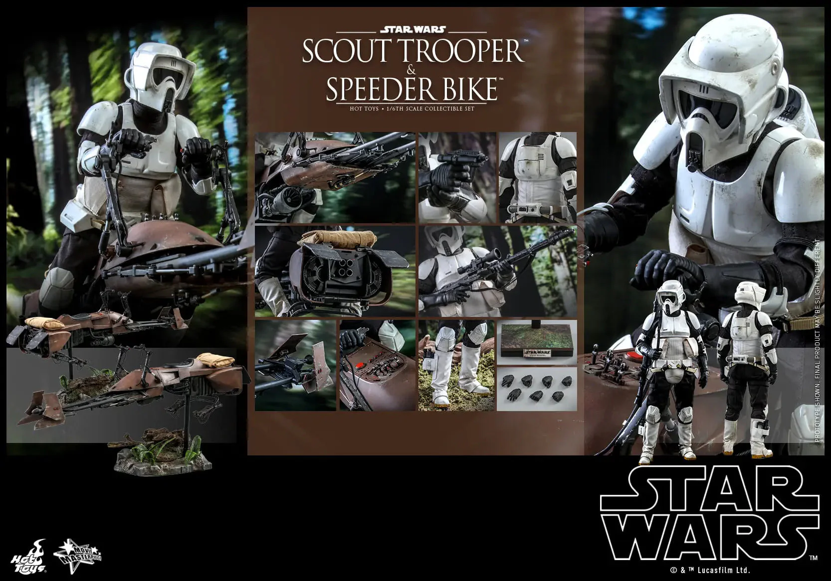 Star Wars Return Of The Jedi - Scout Trooper & Speeder Bike 1/6 Scale Figure Set By Hot Toys - Image 3