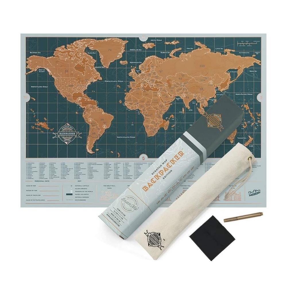 Scratch Map Backpacker by Luckies Of London