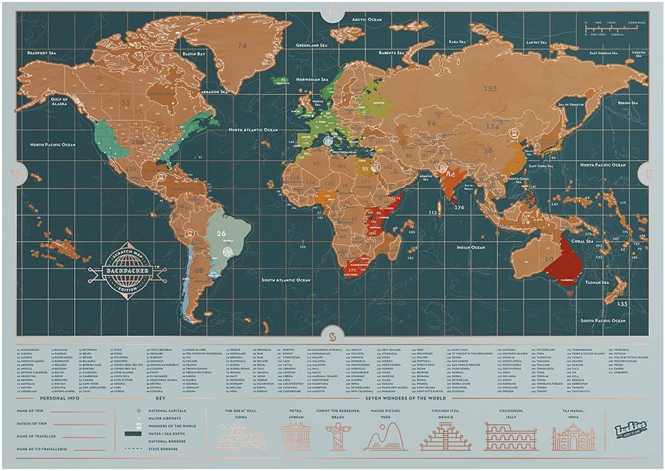 Scratch Map Backpacker by Luckies Of London - Image 3
