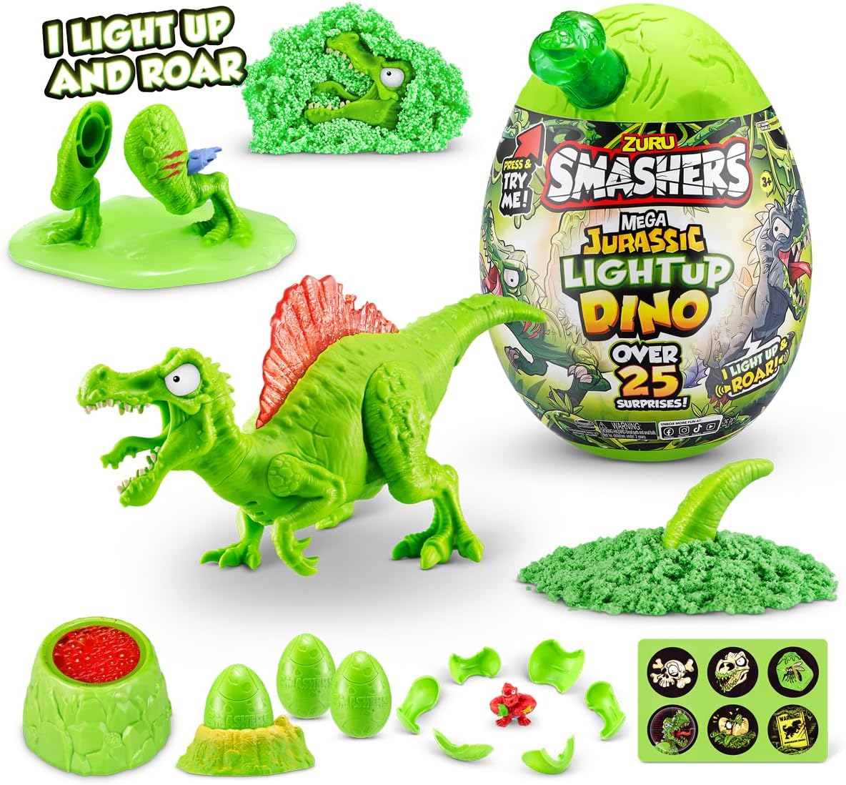 Smashers Mega Jurassic Light-Up Dino Surprise Egg Mini Figure Set - Image 2