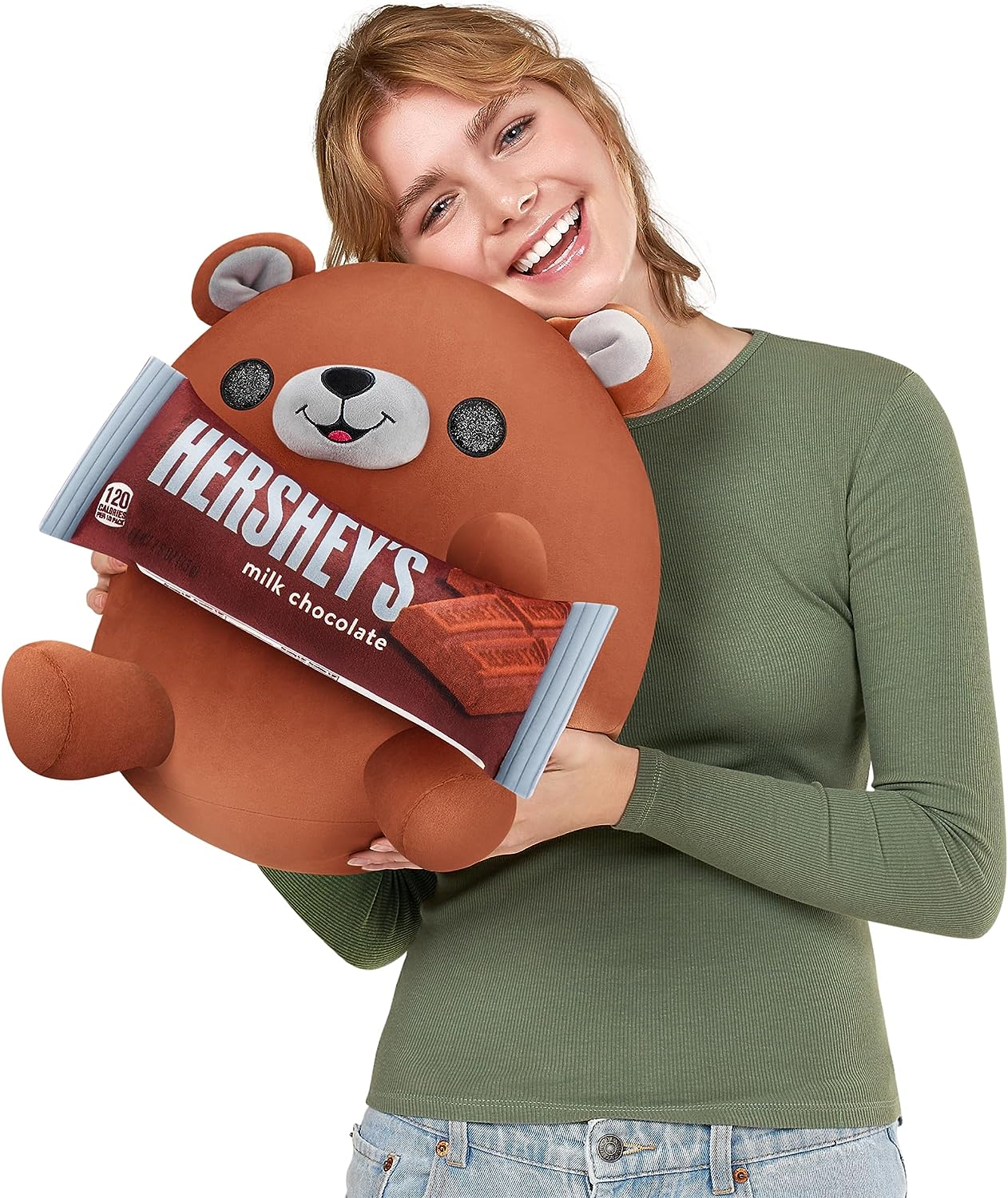 Snackles Bear Holding Hershey's Milk Chocolate 14" Plushie - Image 3