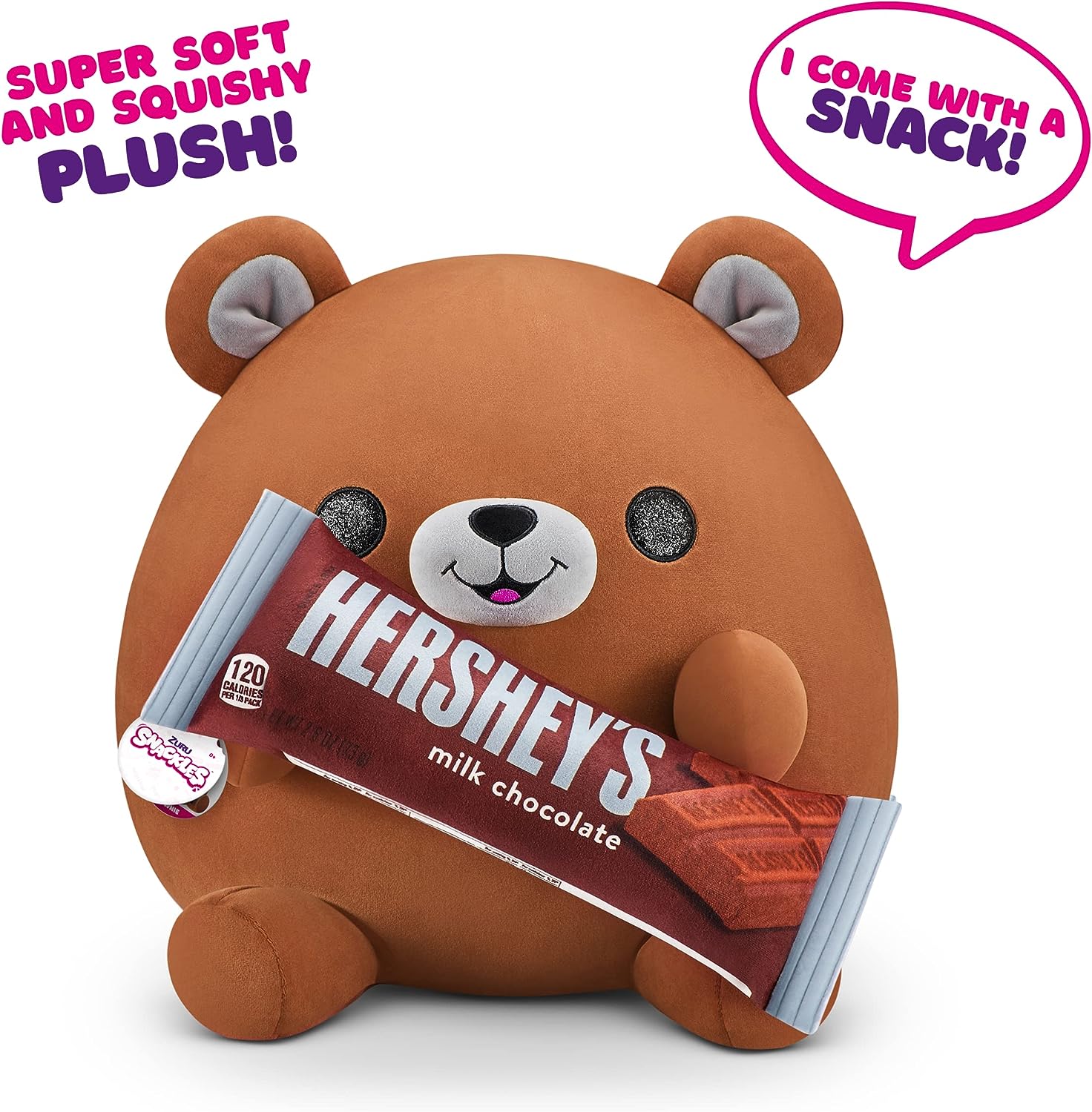 Snackles Bear Holding Hershey's Milk Chocolate 14" Plushie - Image 4